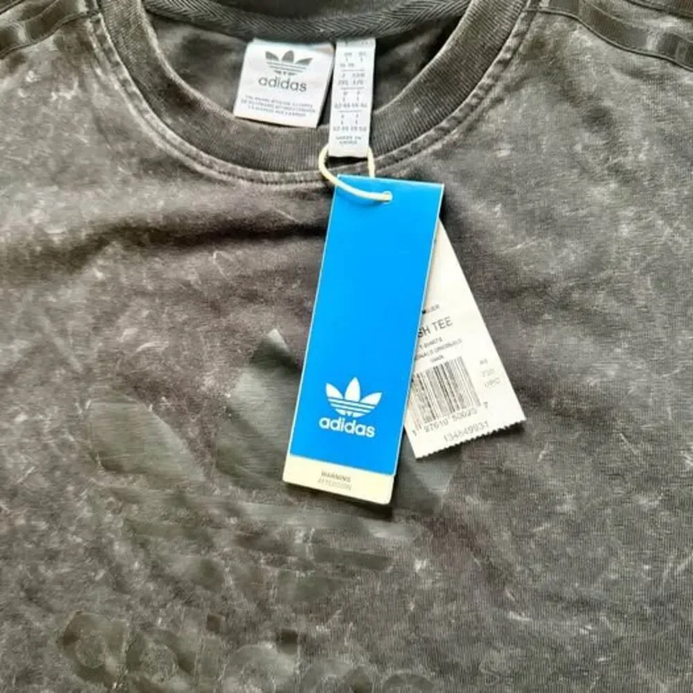 Adidas Originals Washed Black Trefoil T-Shirt Men’s Size Large NWT
